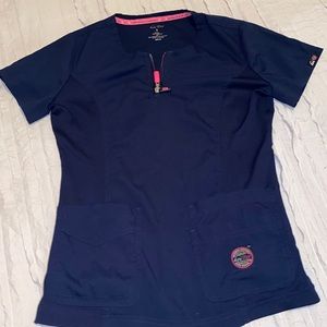 Small Navy Blue Koi Lite Scrub Top